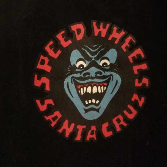 Santa Cruz Speed Wheels skate T-shirt (OFFICIAL) hand screaming devil - Picture 3 of 6